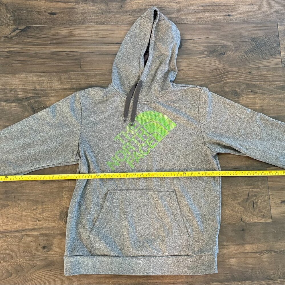 The North Face Men's Pullover Hoodie L Heather Gray Green Logo Hiking Outdoor - Picture 5 of 11